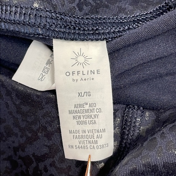 NWOT Offline By Aerie The Hugger High Waisted Crackle Leggings Navy Blue XL - Picture 12 of 15